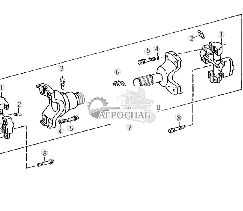 Universal Telescoping Joint (Rockwell) (Clutch to Torque Divider) 